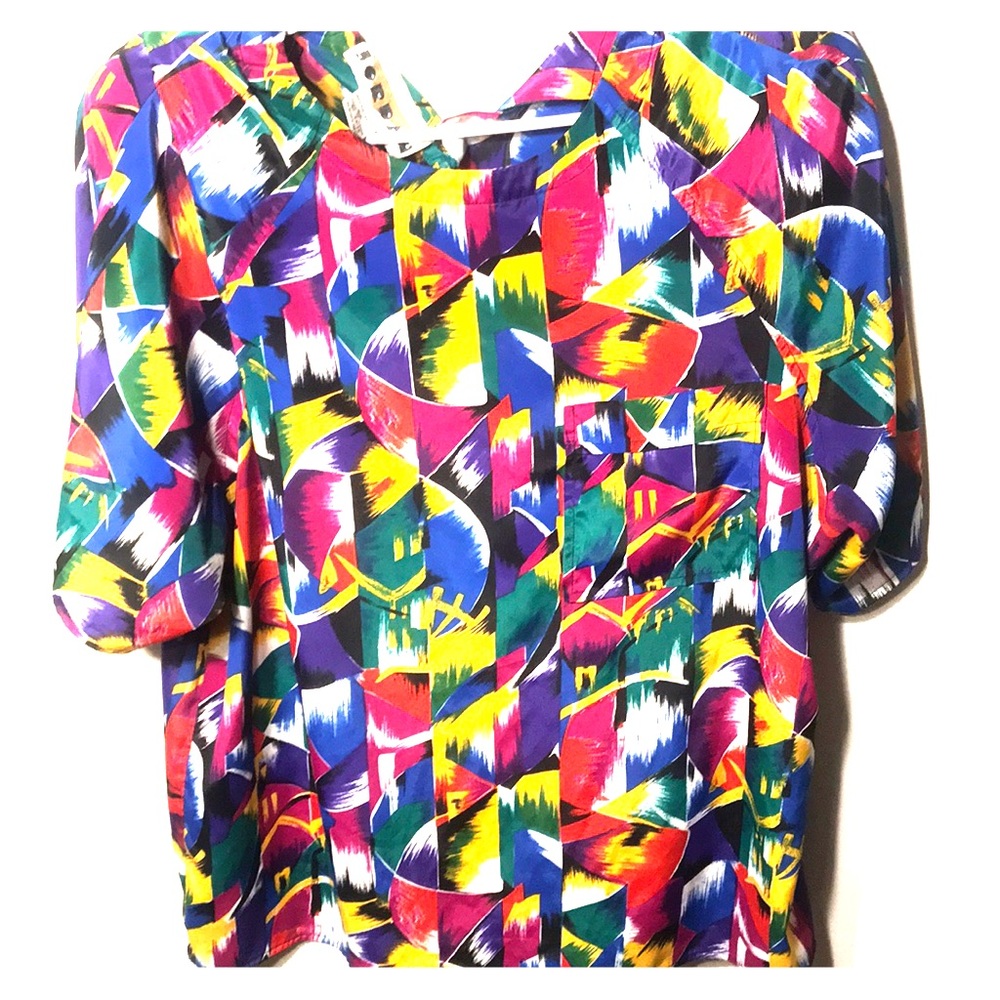 Retro padded shoulder top